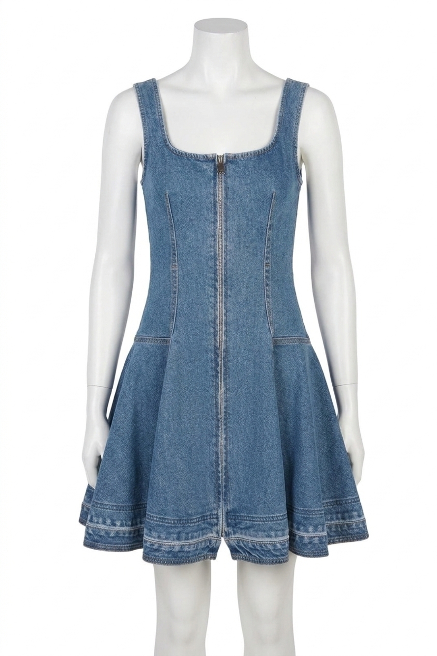 NEW SIMKHAI eleodra denim mini dress in zanpa